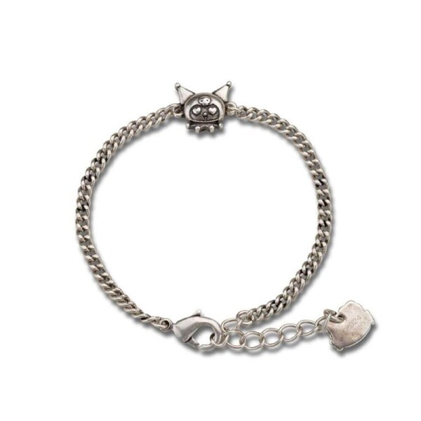 Couture Kingdom Sanrio Kuromi Oxidised Bracelet Womens Accessory 17cm Silver
