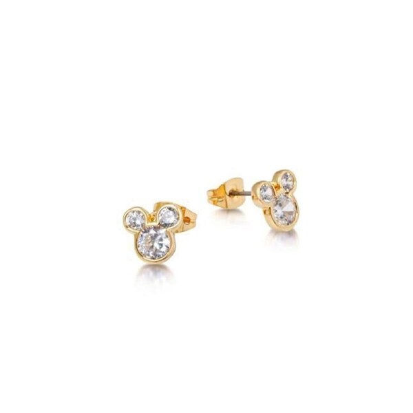Couture Kingdom Disney Mickey Mouse Crystal Stud Earrings Accessory 8mm Gold