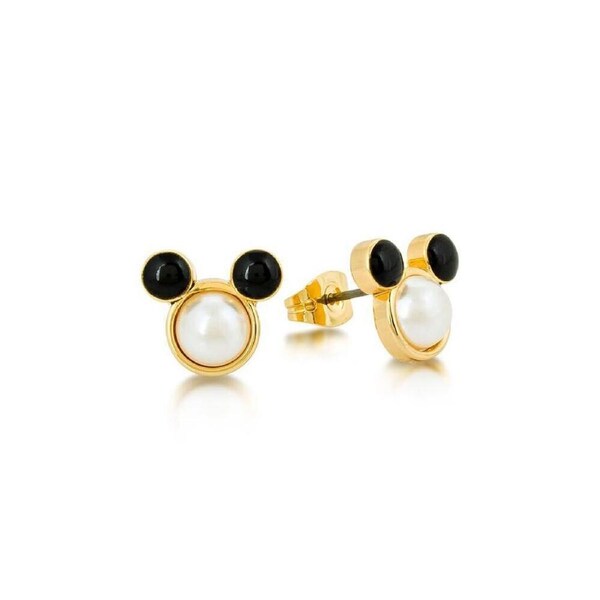 Couture Kingdom Disney Mickey Mouse Head Pearl Stud Earring Accessory 8mm Gold