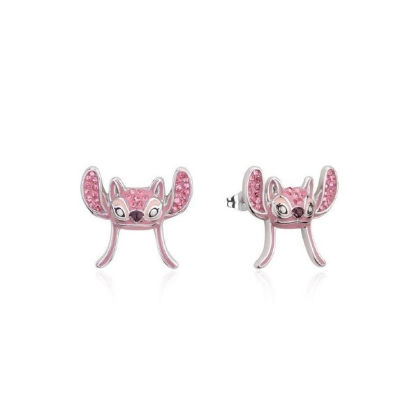 Couture Kingdom Disney Lilo and Stitch Crystal Angel Stud Earrings Silver