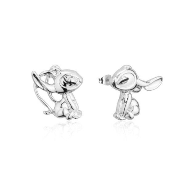 Couture Kingdom Disney Lilo and Stitch Angel Kissing Stud Earrings Silver