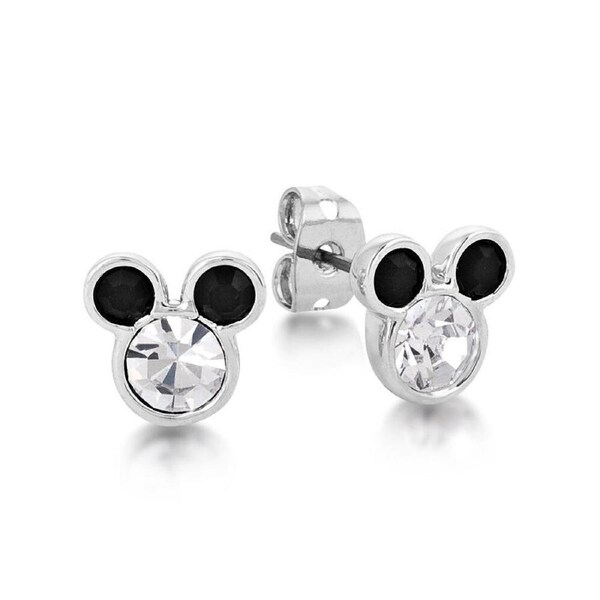 Couture Kingdom Disney Mickey Mouse Crystal Stud Earrings 8mm Accessory Silver