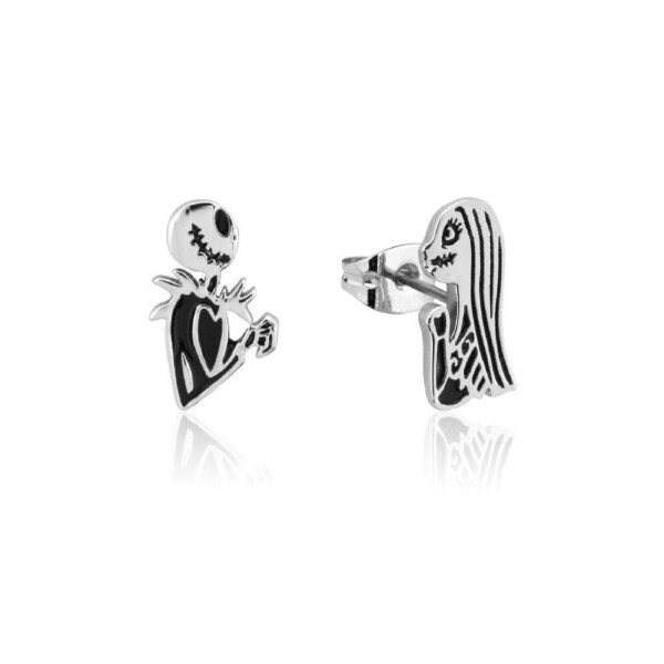 Couture Kingdom Disney Jack & Sally Mix-Match Stud Earrings 12mm Silver