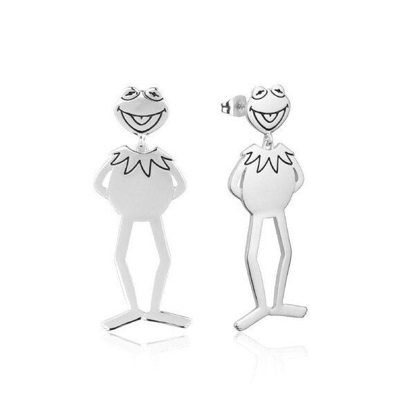 Couture Kingdom Disney the Muppets Kermit the Frog Drop Earrings 60mm Silver