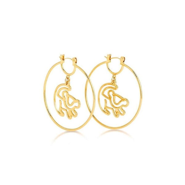 Couture Kingdom Disney The Lion King Simba Outline Hoop Earrings 4cm Gold