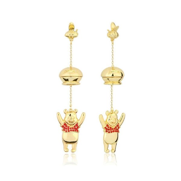 Couture Kingdom Disney Winnie The Pooh Honey Pot Drop Earrings 80mm Gold