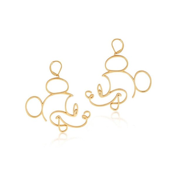 Couture Kingdom Disney Mickey Mouse Earrings Fashion Accessory 7cm Gold