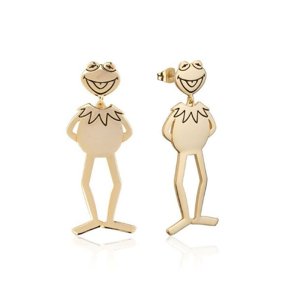 Couture Kingdom Disney The Muppets Kermit The Frog Drop Earrings 6cm Gold