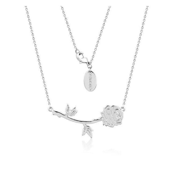 Couture Kingdom Disney Beauty & The Beast Rose Necklace Pendant 40cm Silver