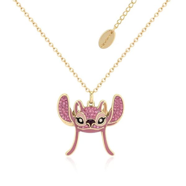 Couture Kingdom Disney Lilo & Stitch Crystal Angel Fashion Necklace Gold