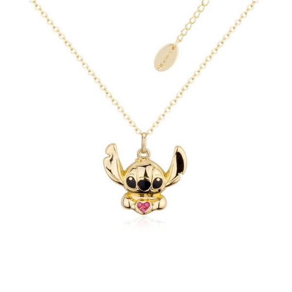 Couture Kingdom Disney Lilo & Stitch Crystal Love Heart Fashion Necklace Gold