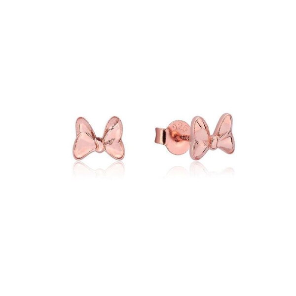 Couture Kingdom Disney Minnie Mouse Bow Stud Earrings Accessory 10mm Rose Gold