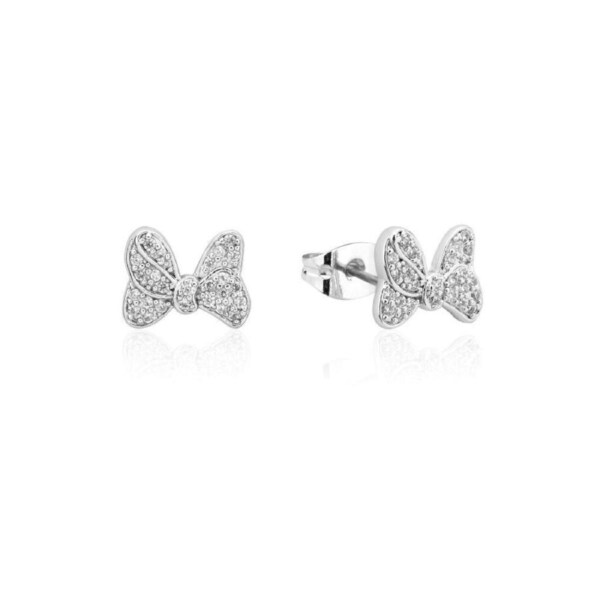 Couture Kingdom Disney Minnie Mouse Crystal Bow Stud Earrings 10mm Silver