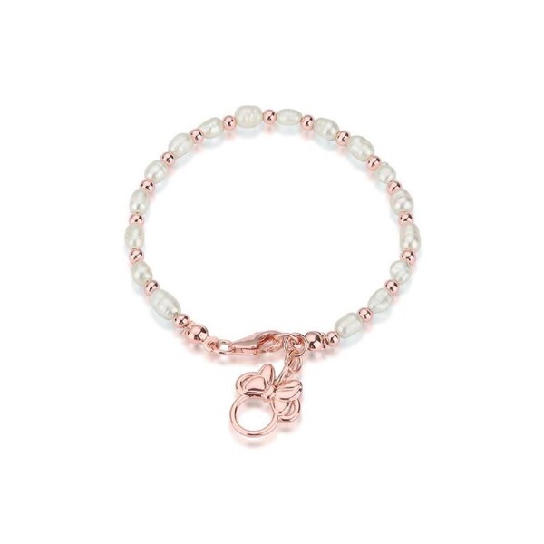 Couture Kingdom Disney Minnie Mouse Womens Pearl Bracelet 19cm Rose Gold