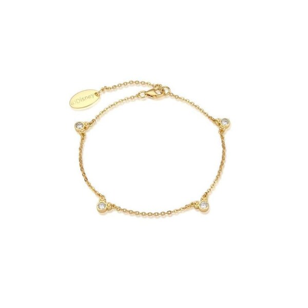 Couture Kingdom Disney Mickey Mouse Cubic Zirconia Womens Bracelet 19cm Gold