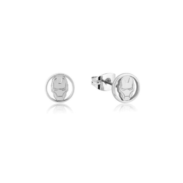 Couture Kingdom Sterling Silver Marvel Iron Man Stud Earrings 10mm Pair Silver