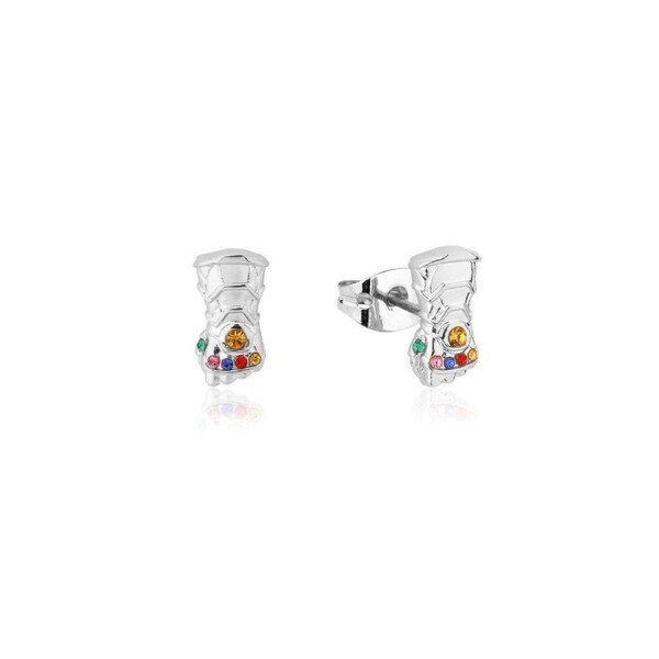Couture Kingdom Marvel Infinity Gauntlet Womens Stud Earrings 12mm Silver