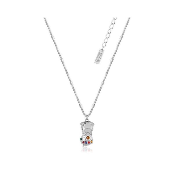 Couture Kingdom Marvel Infinity Gauntlet Womens Crystal Necklace Silver
