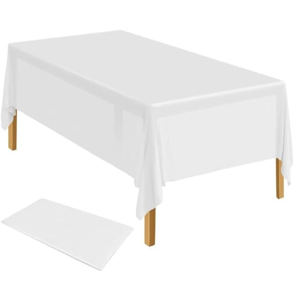 Table Cloth Cover Reusable & Washable Xmas Party 137cm x 274cm (54"x108") in White