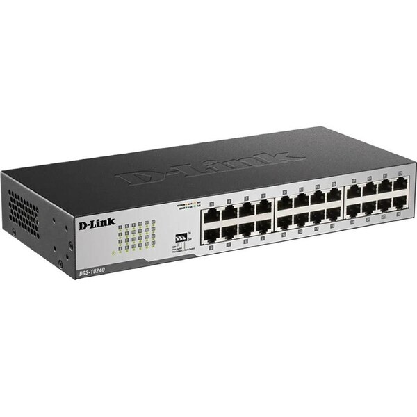 D-Link DGS-1024D 24-Port Gigabit Unmanaged Switch High-Speed Ethernet Network
