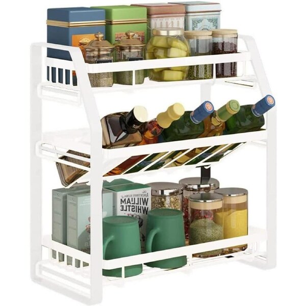 CARLA HOME 3-Tier Detachable Spice Rack Storage Organiser for Kitchen Countertop