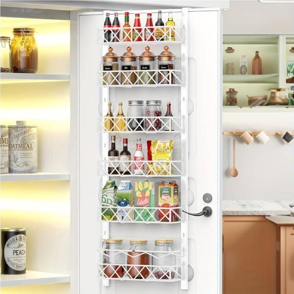 CARLA HOME 6 Tier Adjustable Baskets Over Door Pantry Organiser for Home Kitchen