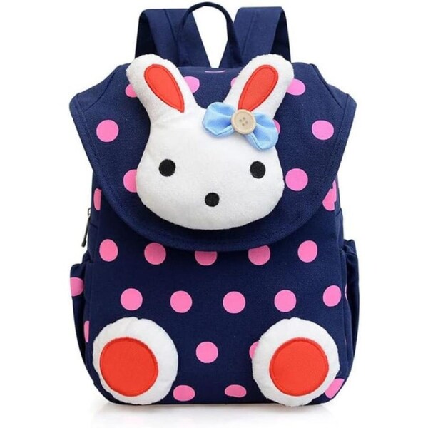 MOREBEST Cute Rabbit Kids Backpack Baby Girls Book Bag Little School Bag Kindergarten Best Gift 1-5 Years Old Nursery Toddler Dark Blue