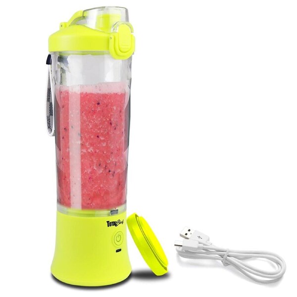 Total Chef Portable Blender, 600 mL Cordless Personal Blender for Smoothies and Shakes, Type-C USB Rechargeable Mini Blender, 6 Stainless Steel Blades (Green)