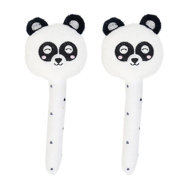 2PK Annabel Trends Mini Hand Rattle Plush Baby Sensory Animal Toy 14cm Panda
