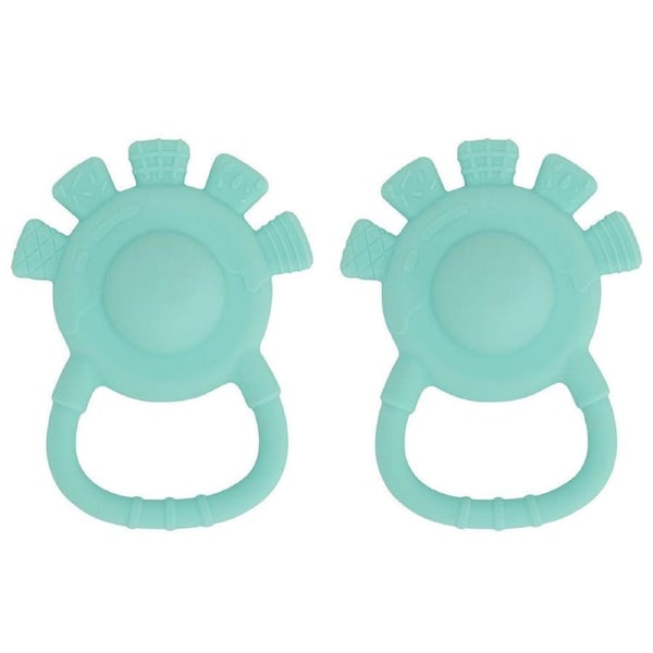 2PK Annabel Trends Silicone Hand Rattle/Teether Baby/Toddler Sensory Toy Aqua