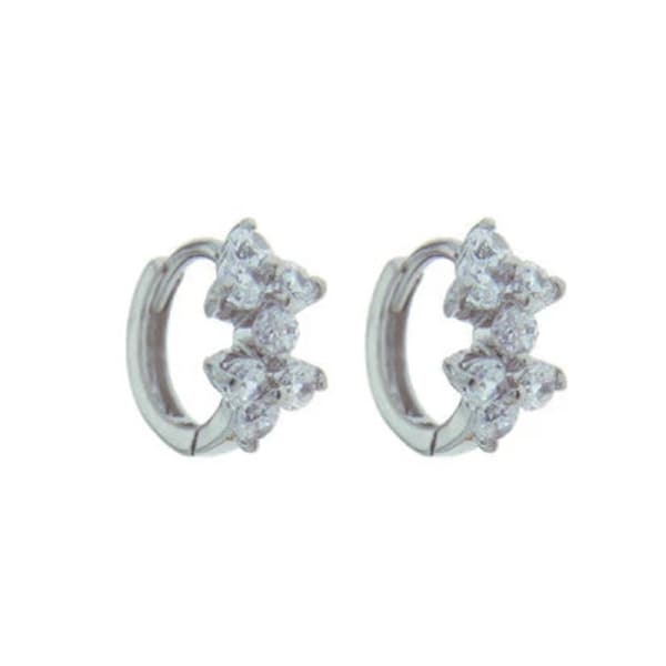 Rossan Cubic Zirconia 2 Flower Huggy FE4485