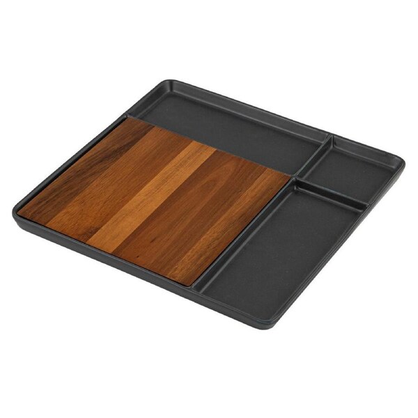 Ladelle Essentials Square Serving Board Kitchen Serveware 29.5cm Charcoal