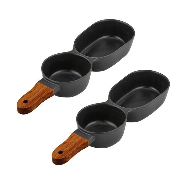 2PK Ladelle Essentials 2-Part Porcelain Serve Stick Snack Tray 26.5cm Charcoal