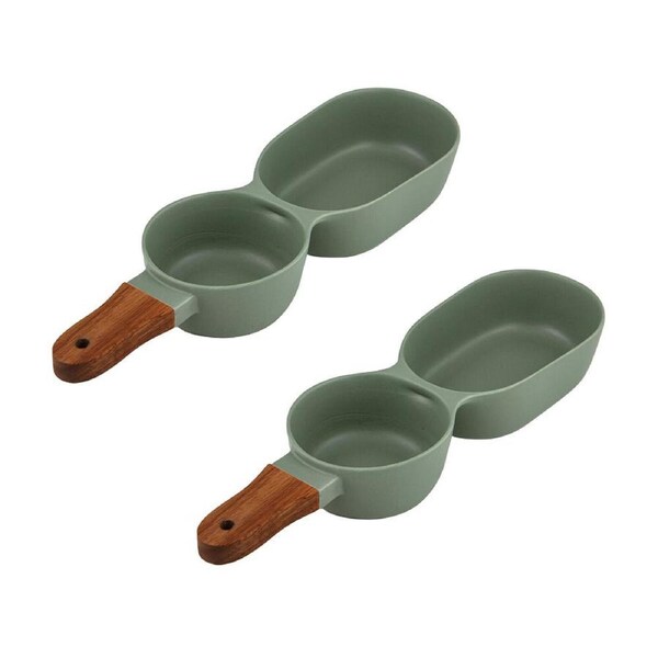 2PK Ladelle Essentials 2-Part Porcelain Serve Stick Dip/Snack Tray 26.5cm Sage