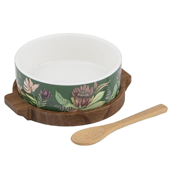 3pc Leura Bowl Spoon & Round Board Kitchen Cooking Serveware Set Assorted