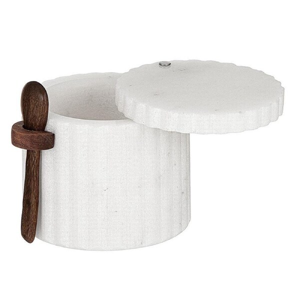 Mason Salt Cellar w/ Spoon Kitchen Condiments Storage/Cooking Accessories