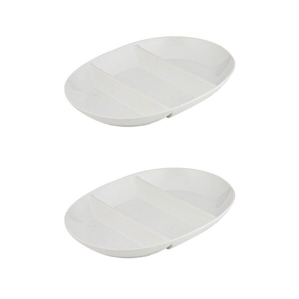 2PK Alto Serve & Share 3 Part Dish Bowl Kitchen Dinnerware/Serveware 40x29cm