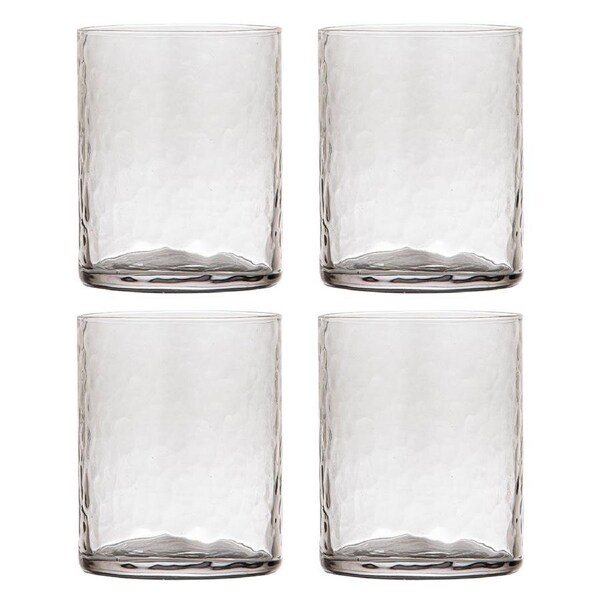 4pc Ladelle Flynn Glass Tumbler Water/Juice Cup Drinkware 10cm Charcoal