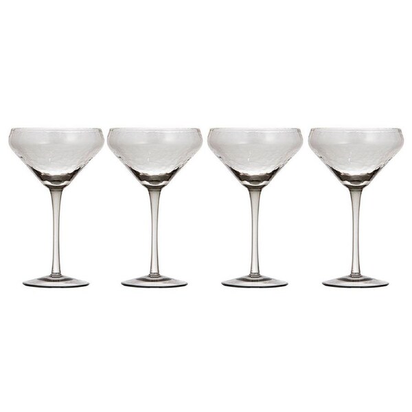 4pc Ladelle Flynn Coupe Glass Stemware Cocktail Drinkware 18cm Charcoal