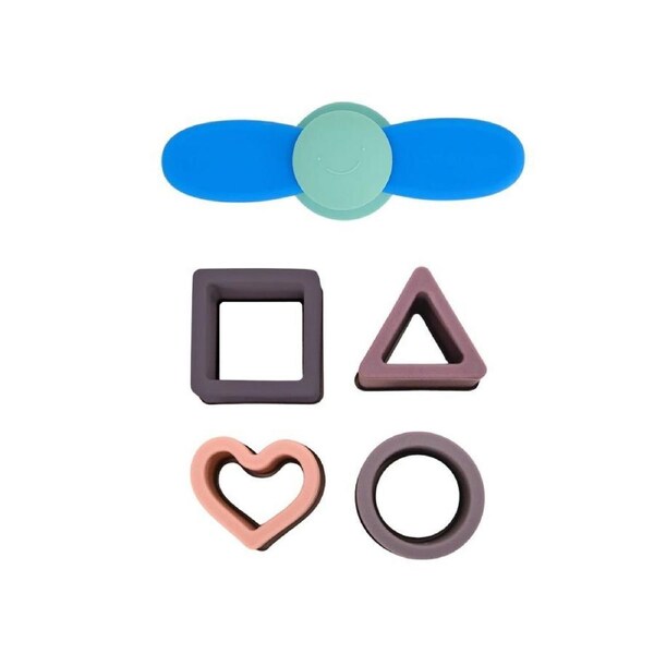 Annabel Trends Silicone Puzzle Play Toy/Teether 12x4.5cm Star/Heart Combo Set