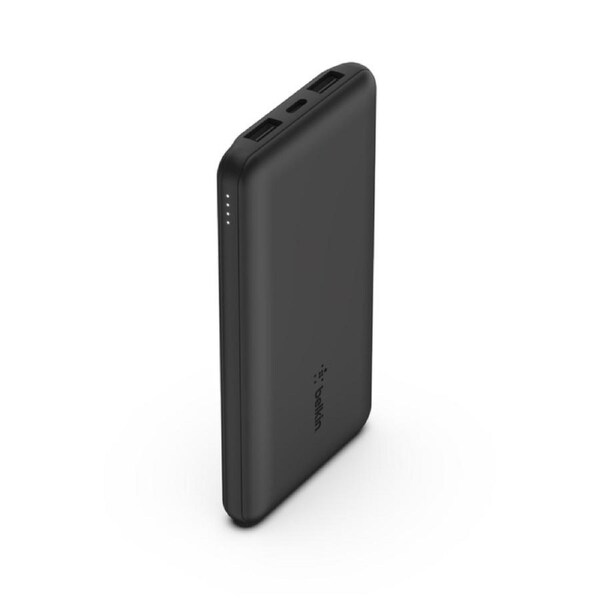 Belkin BoostCharge Power Bank 10K (3 Port) - Black (BPB011BTBK),2xUSB-A (12W),1xUSB-C (15W),USB-C to USB-A Cable,15W Total Power,2 Years Warranty BPB011BTBK
