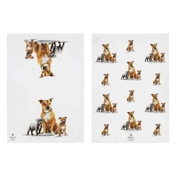 Ashdene Puppy Love Kitchen Towel - Staffy Terrier