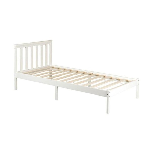 Design Square Wooden Timber Solid Pine King Single Size Bed Frame - White