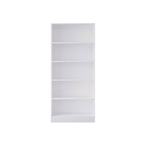 Design Square Wooden Stylish Modern Wardrobe 5-Shelves 80cm - White