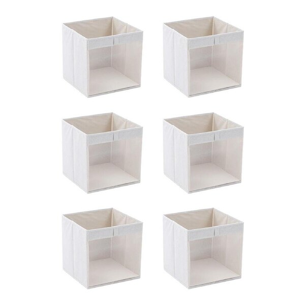 6PK Boxsweden Kloset Linen Foldable Wardrobe Organising Storage Cube 30x30x30cm
