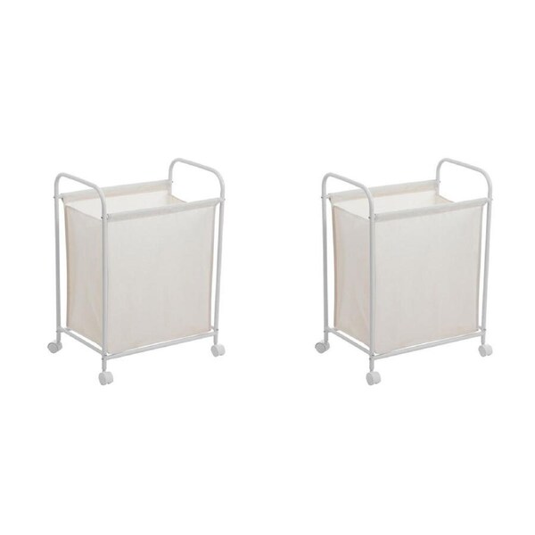 2PK Boxsweden Lightweight Laundry Cart With Wheels 67L 50x33x70cm Assorted
