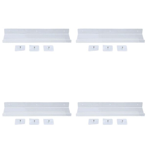 4PK Boxsweden Durable Crystal Bathroom Hanging Organiser/Storage Shelf 40x10cm