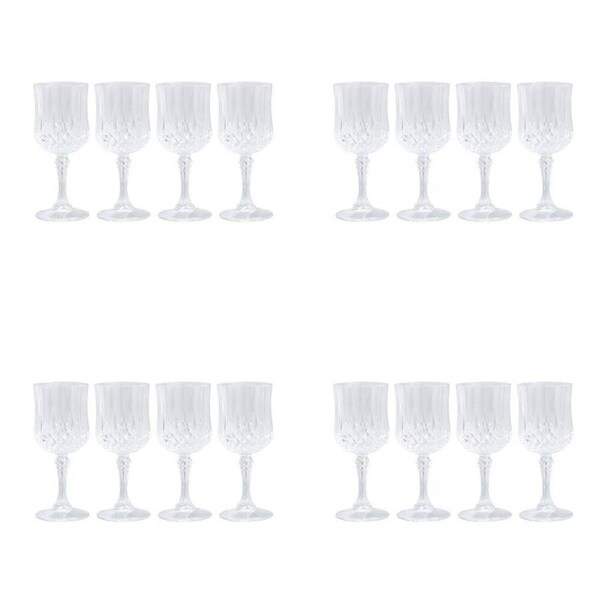 16pc Lemon & Lime Crystal Deco Plastic Reusable Indoor/Outdoor Wine Cup 220ml