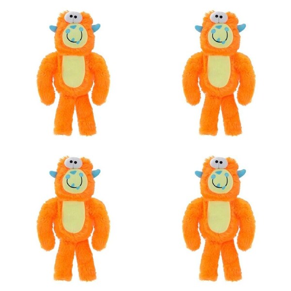 4PK Paws & Claws Monster Ziggle Soft Plush Pet/Dog Squeaky Toy 34cm Assorted