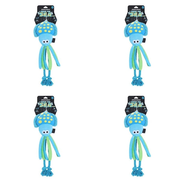 4PK Paws & Claws Under The Sea Plush Squeaky Toy Jelly Fish Dog Toy 45x16x6cm